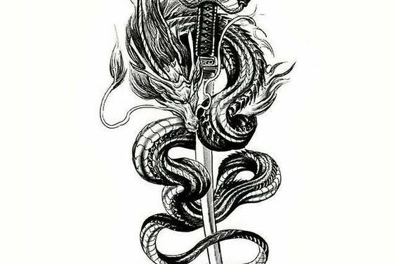 Тату эскизы катана
