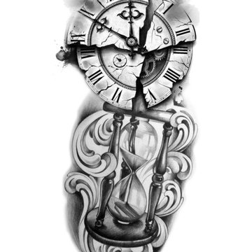 Тату эскизы часов