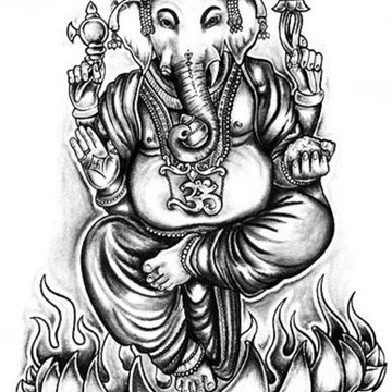 Тату эскизы ганеши