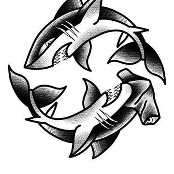 Тату ескізи акули