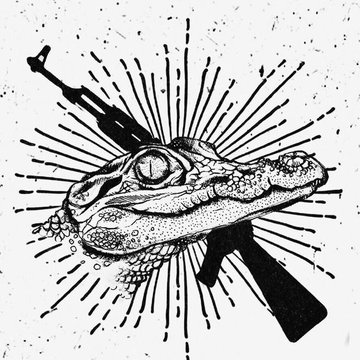 Тату-эскиз крокодил