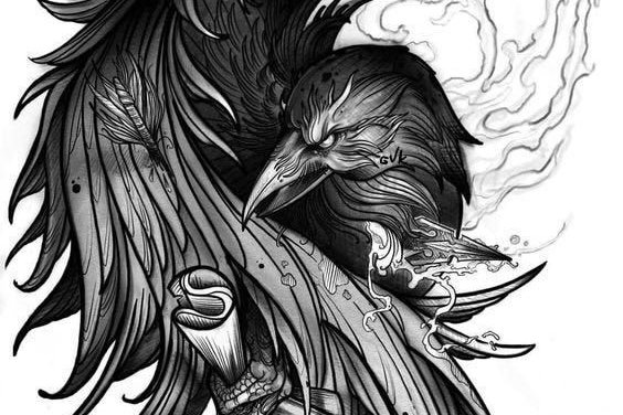 Тату-ескізи ворона