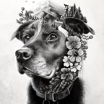 Тату ескізи "Собака"