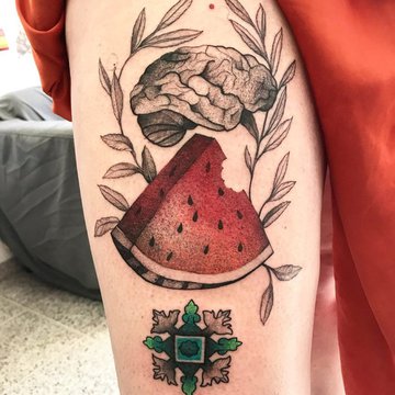 Тату-эскиз арбуз
