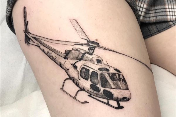 Тату ескіз вертоліт