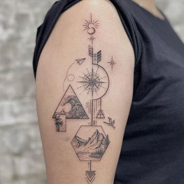 тату в стиле файн лайн