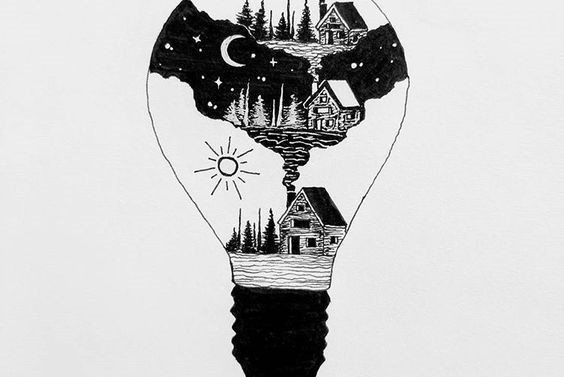 Тату-эскиз лампа