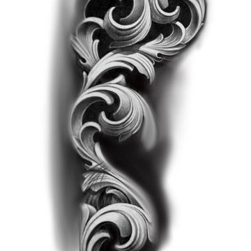 тату барокко ниже груди