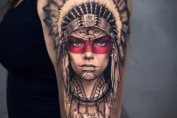 Тату эскизы индейца