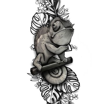 Тату-ескізи "Хамелеон"