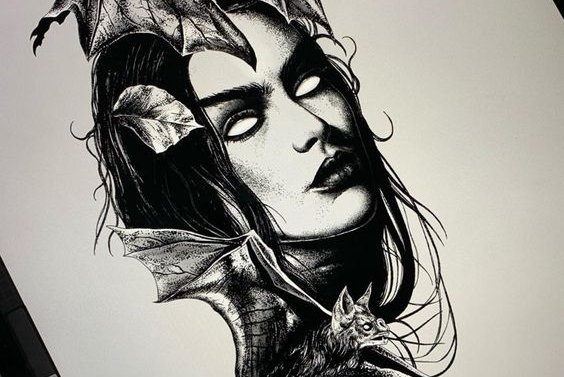 тату с вампиром эскиз