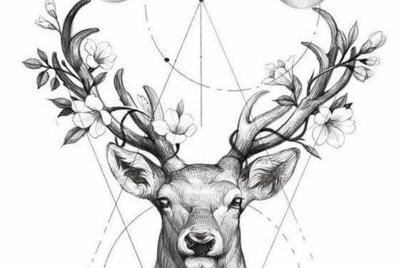 Тату ескізи олень