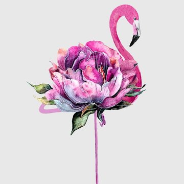 Тату - эскизы фламинго