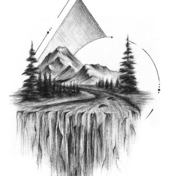 Тату ескіз гори
