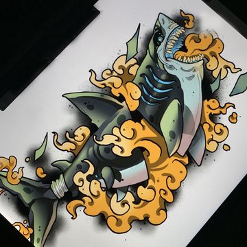 Тату ескізи акули