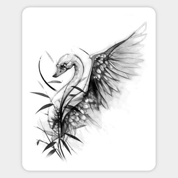 Тату-эскиз лебедь