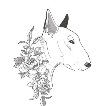 эскиз для тату бультерьера