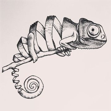 Тату-эскизы "хамелеон"