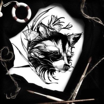 Тату эскизы енот