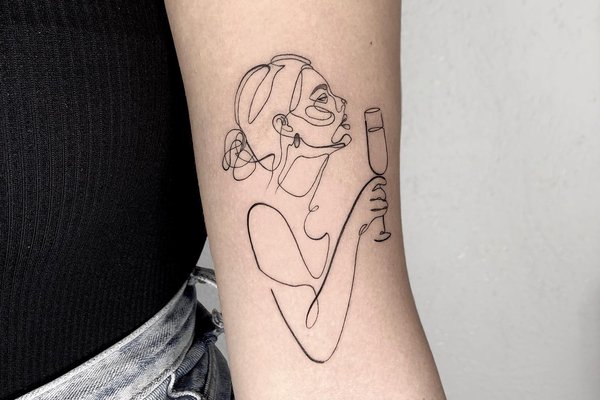 one-line татуировки