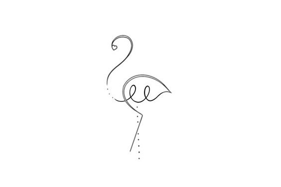 Тату - эскизы фламинго