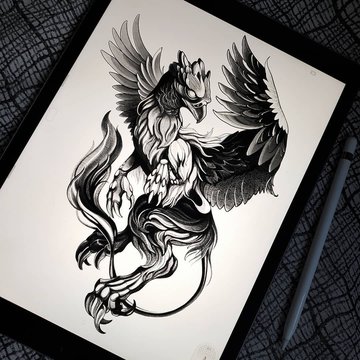 Тату ескізи грифон