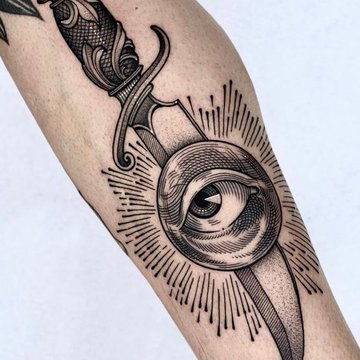 Тату ескізи кинджал