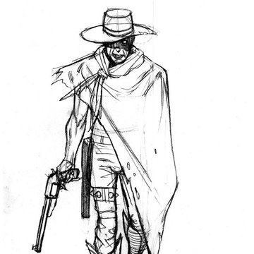 Тату-эскиз ковбой