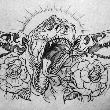 Тату-эскизы динозавр