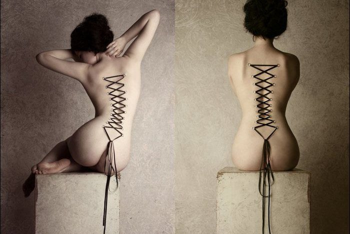 пирсинг спины корсет