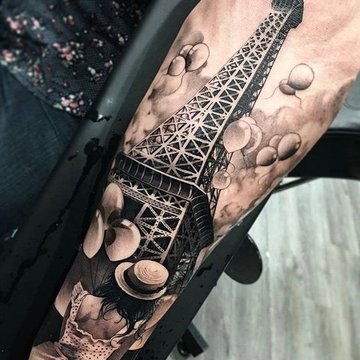 Тату-ескіз вежа