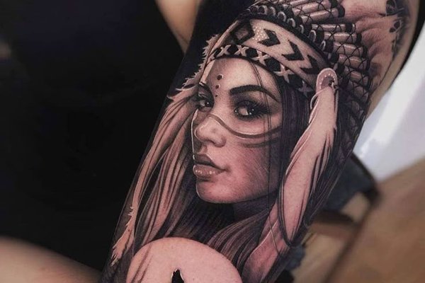 Тату эскизы индейца