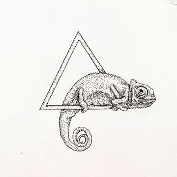 Тату-эскизы "хамелеон"