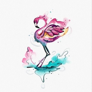 Тату - эскизы фламинго
