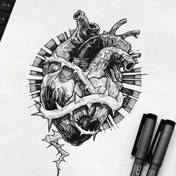 Тату-ескізи серця