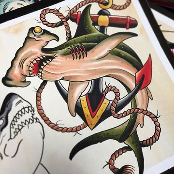 Тату ескізи акули