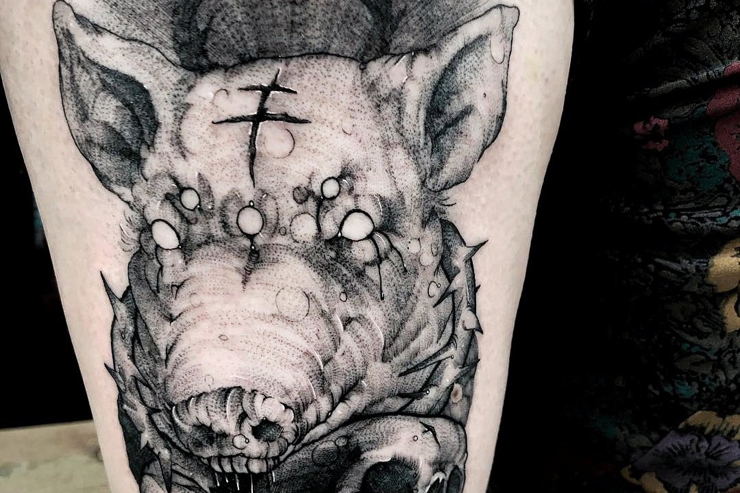 Тату эскиз свиньи