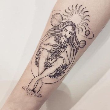 тату знак Зодиака Дева