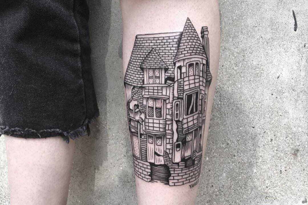 Тату ескіз дім