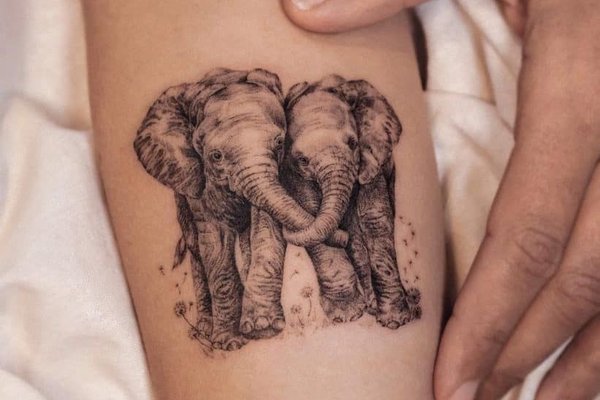 Тату эскизы слон