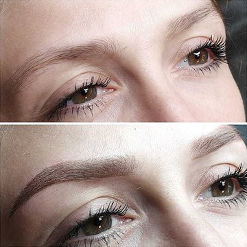 Волосковый татуаж бровей