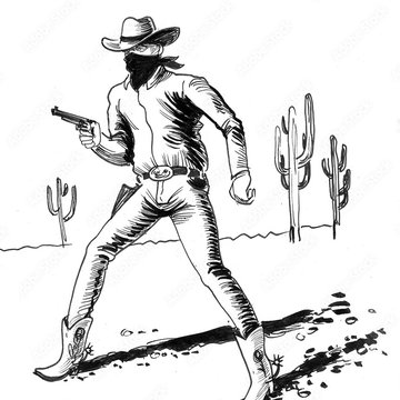 Тату-эскиз ковбой