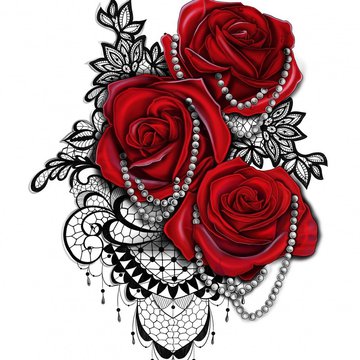 Тату ескізи червона троянда