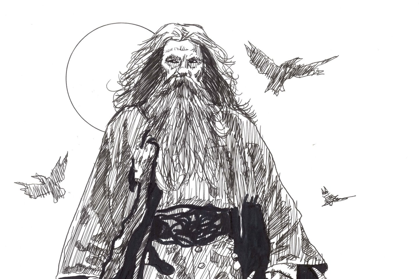 Тату-эскиз монах