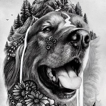 Тату эскизы собак