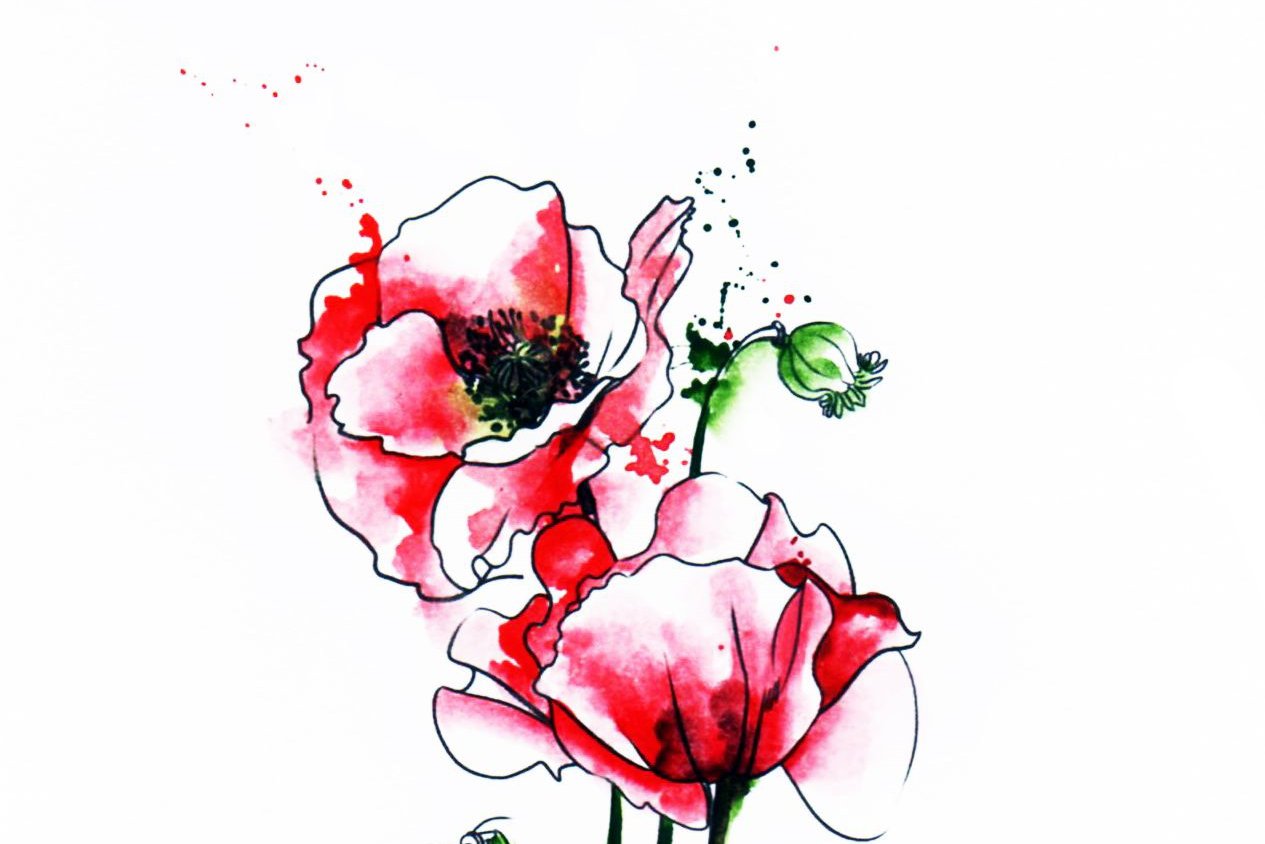 Тату эскизы мак