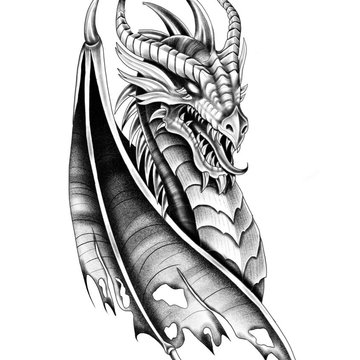 Тату ескіз дракон