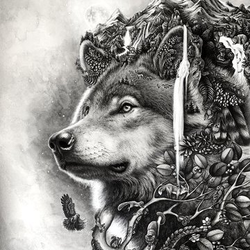 Тату ескізи "Собака"