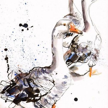 Тату ескіз гусак