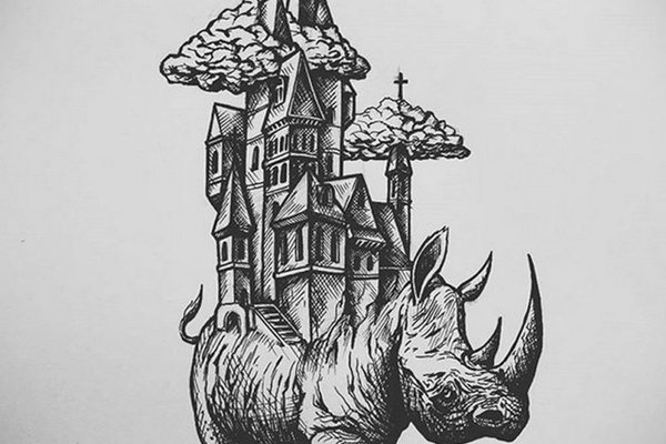 Тату-ескіз носоріг